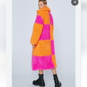 Long multi teddy coat